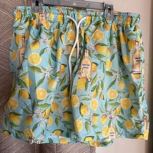 Dea Positano men's swimsuit Sz XXL Lemon Print Made In Italy Lined